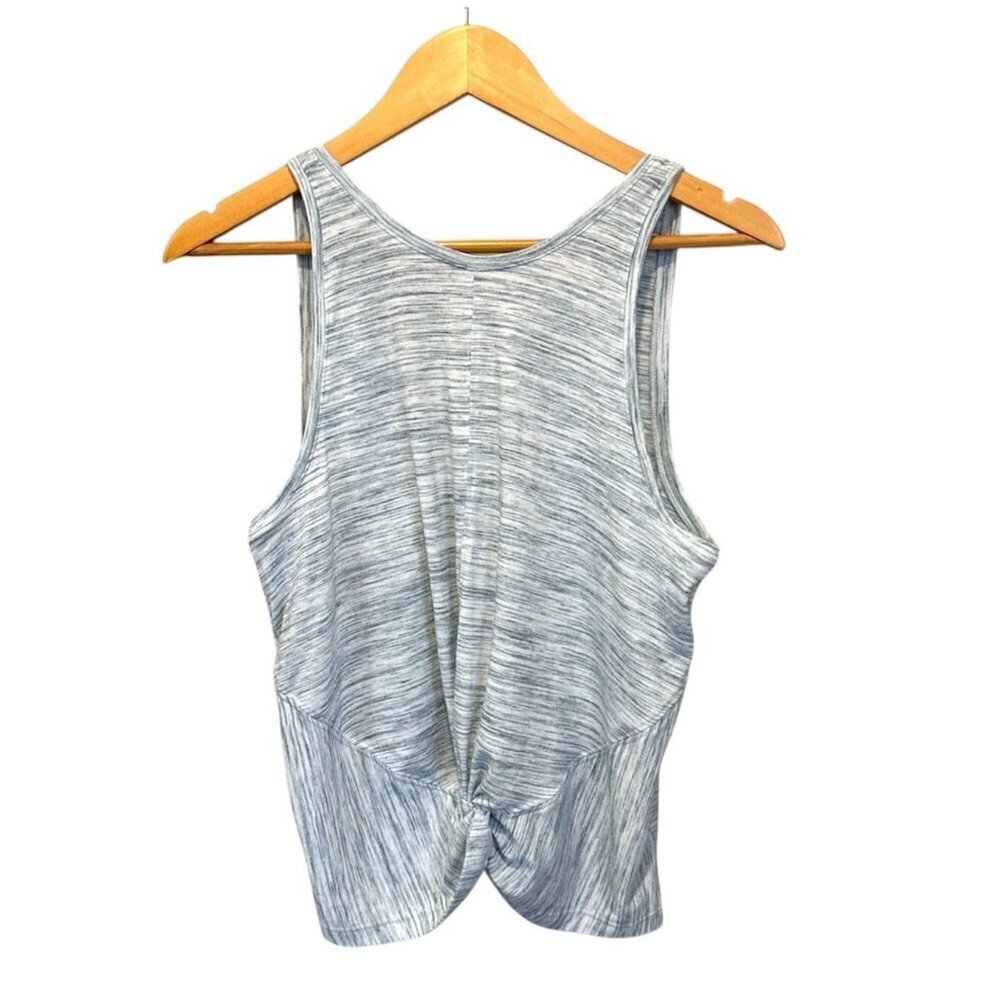 ATHLETA Essence Spacedye Twist Tank Top Medium Blue Green Yoga Athletic